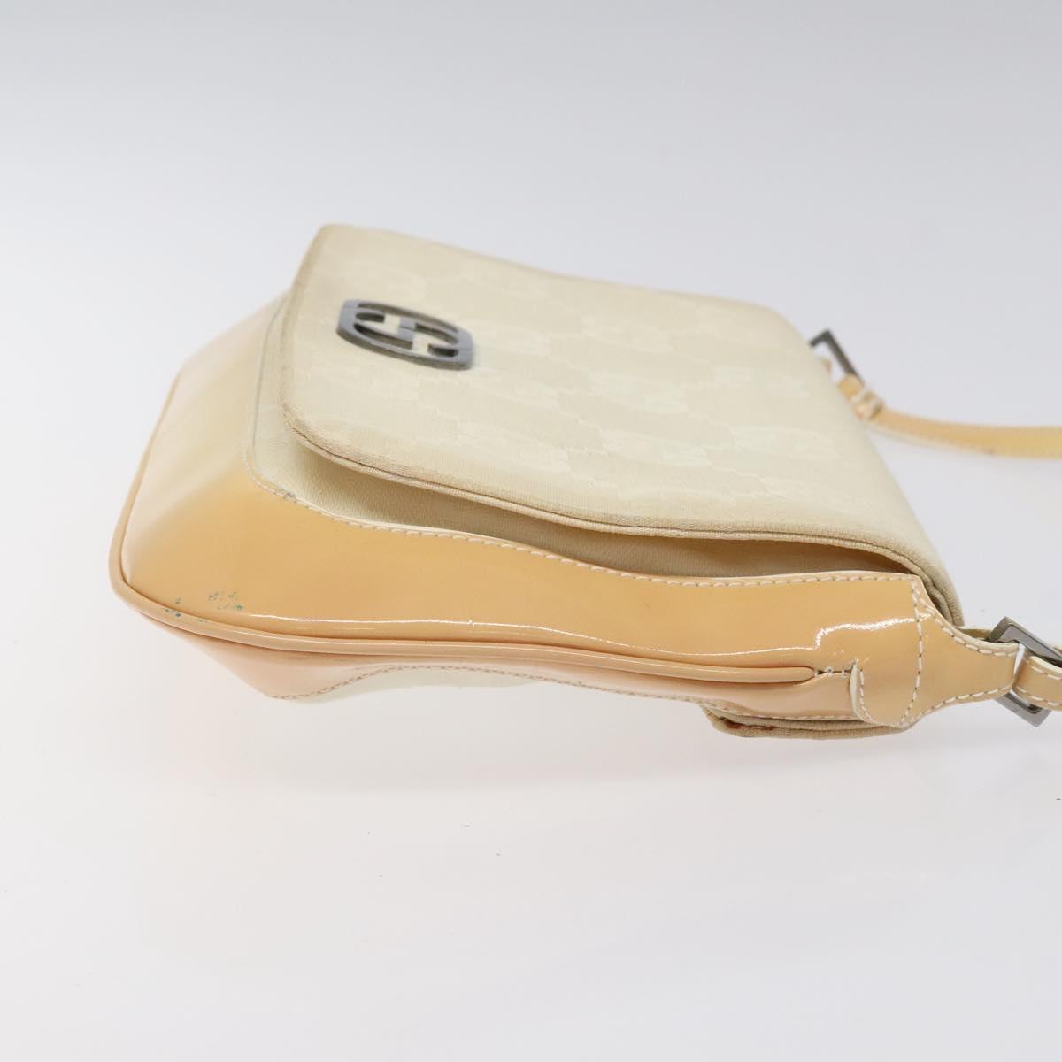 GUCCI GG Canvas Shoulder Bag Beige Silver 001 3823 Auth BD1514