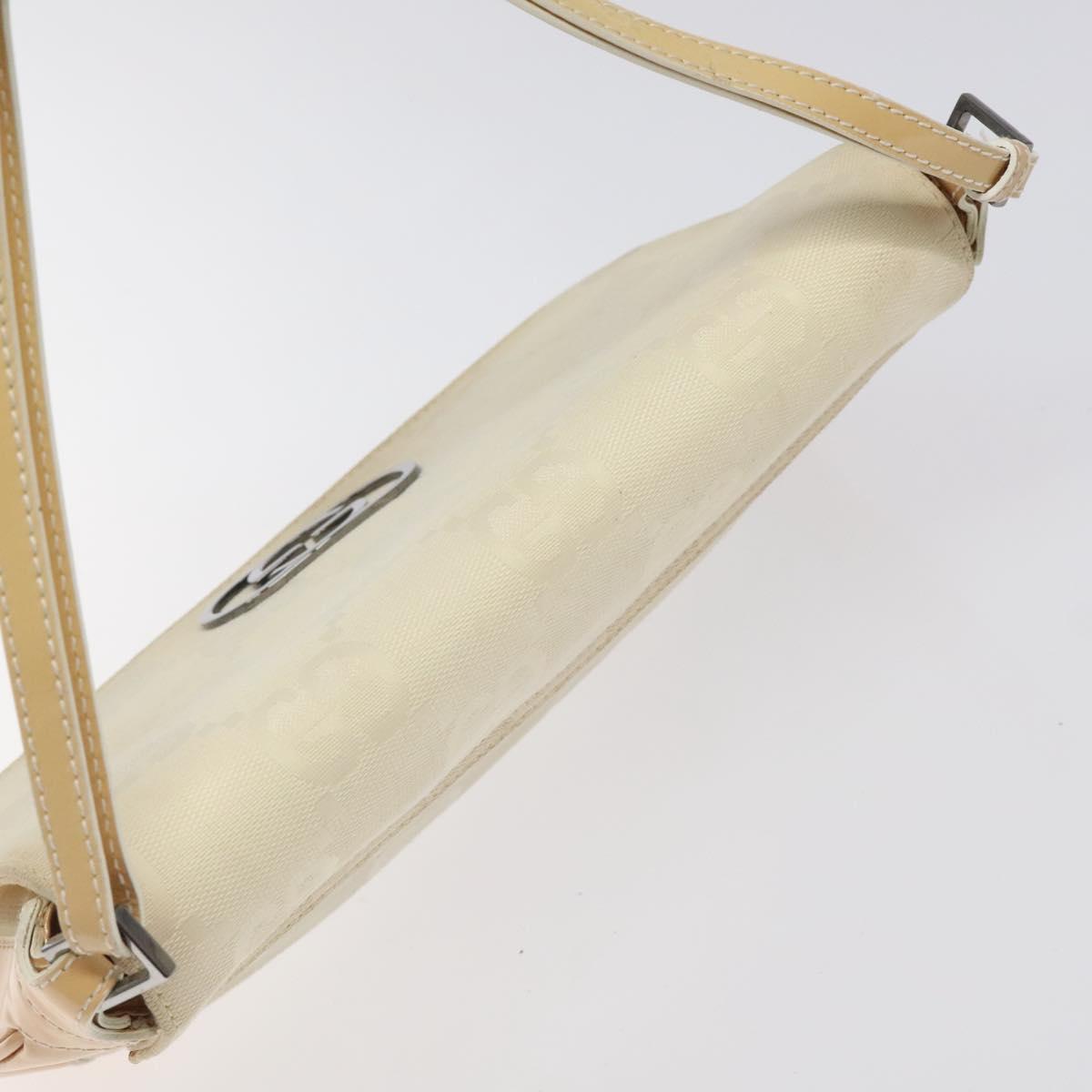 GUCCI GG Canvas Shoulder Bag Beige Silver 001 3823 Auth BD1514