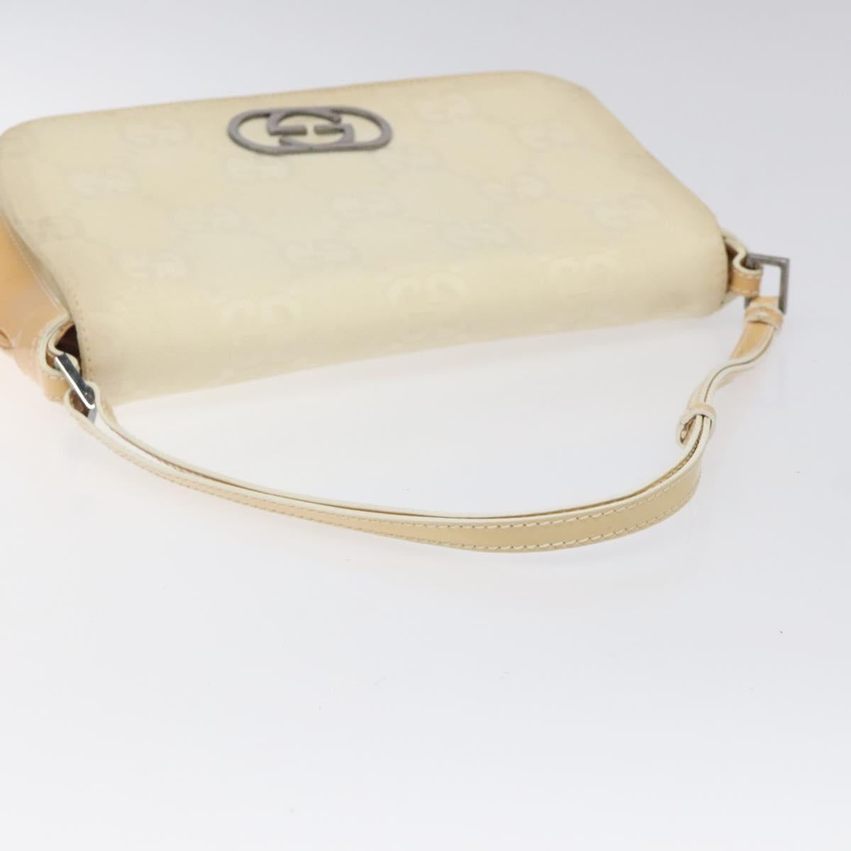 GUCCI GG Canvas Shoulder Bag Beige Silver 001 3823 Auth BD1514