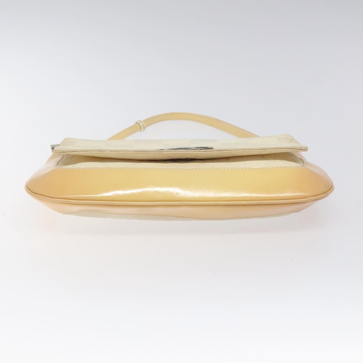 GUCCI GG Canvas Shoulder Bag Beige Silver 001 3823 Auth BD1514