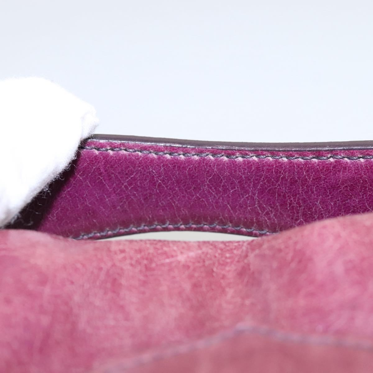 PRADA Shoulder Bag Leather Purple Gold Auth BD1517