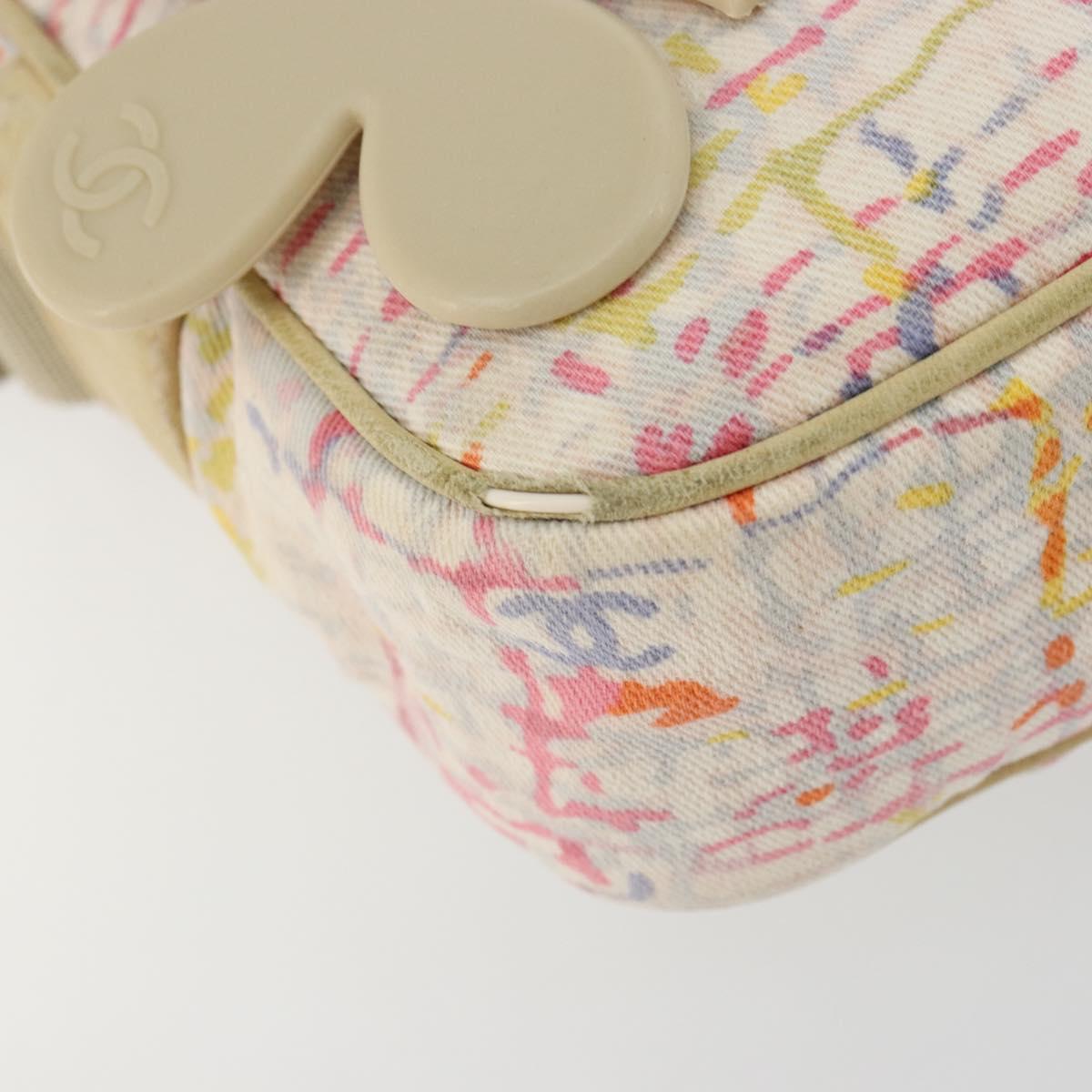 CHANEL Shoulder Bag Canvas Pink Beige Silver CC Auth BD1533