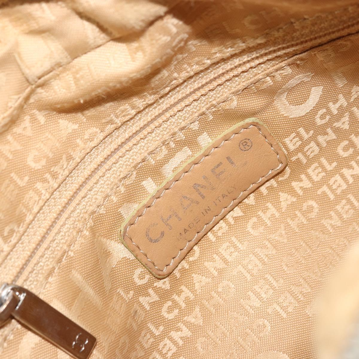 CHANEL Shoulder Bag Canvas Pink Beige Silver CC Auth BD1533