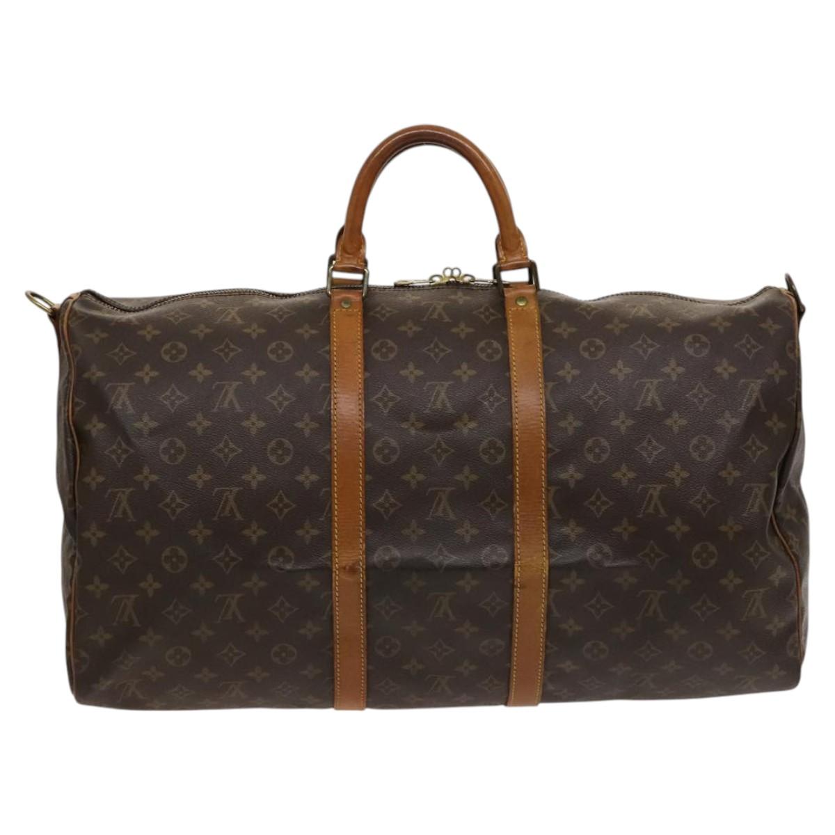 LOUIS VUITTON Monogram Keepall Bandouliere 55 Boston Bag M41414 LV Auth BD1543