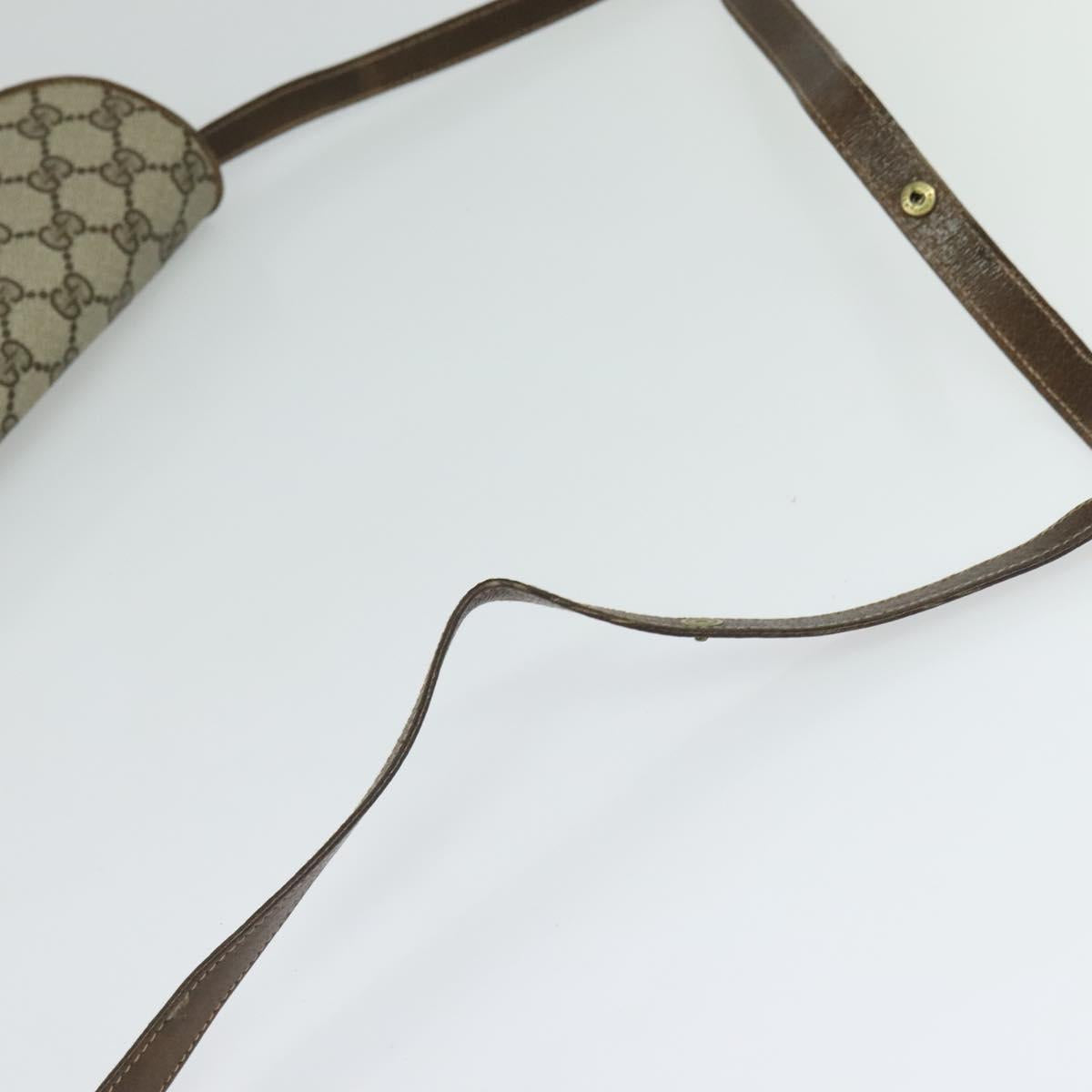 GUCCI GG Supreme Shoulder Bag PVC Beige Gold Auth BD1547