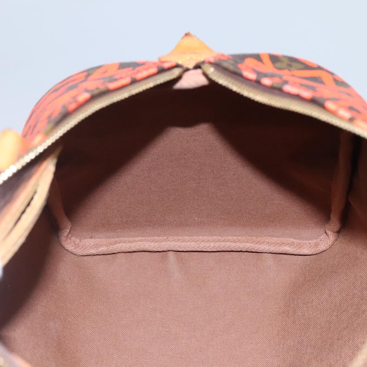LOUIS VUITTON Monogram Graffiti Speedy 30 Hand Bag Orange M93705 LV Auth BD154M
