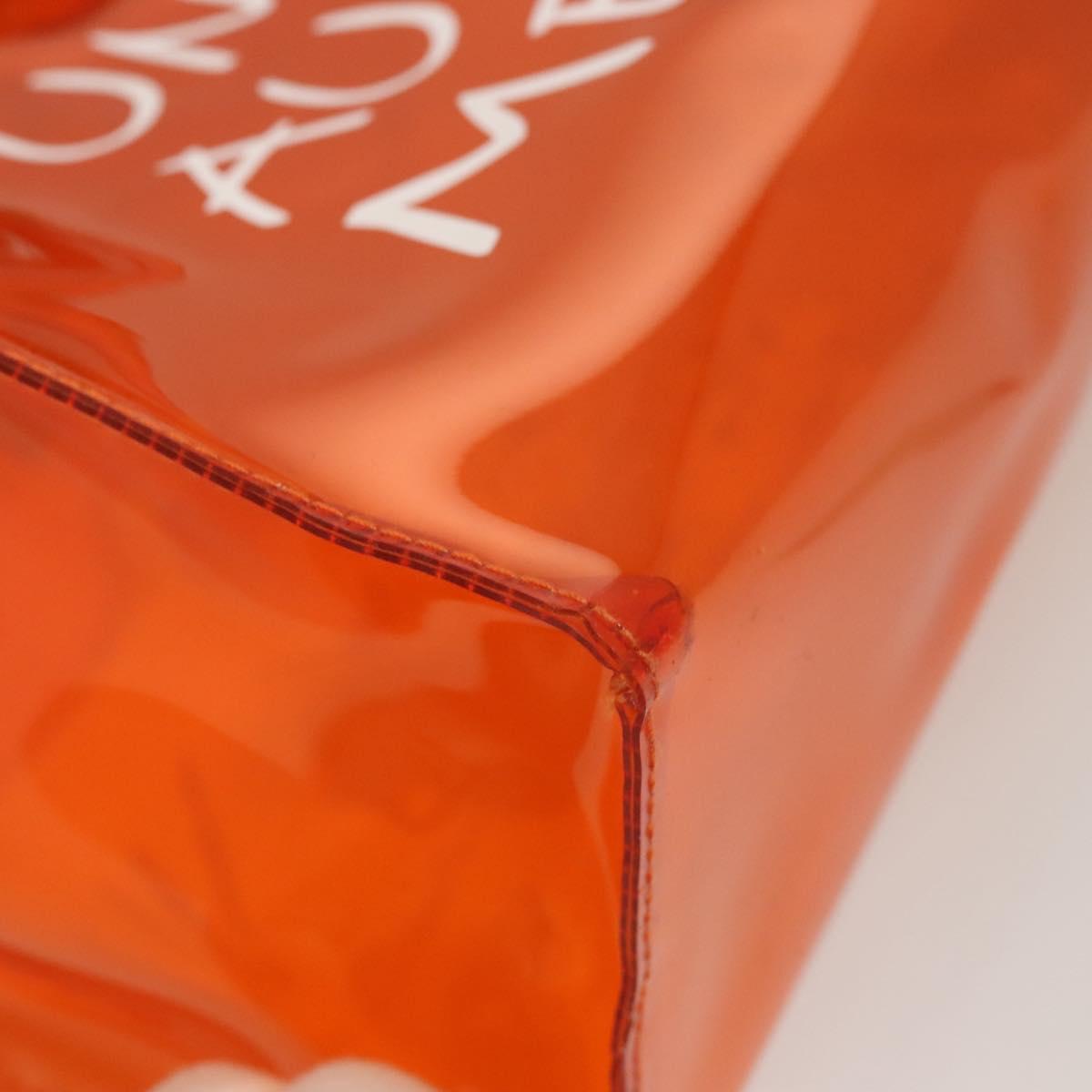 HERMES Vinyl Kelly Hand Bag Vinyl Orange Auth BD1556