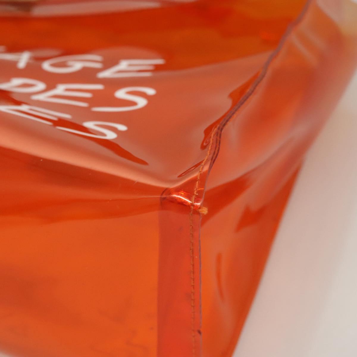 HERMES Vinyl Kelly Hand Bag Vinyl Orange Auth BD1556