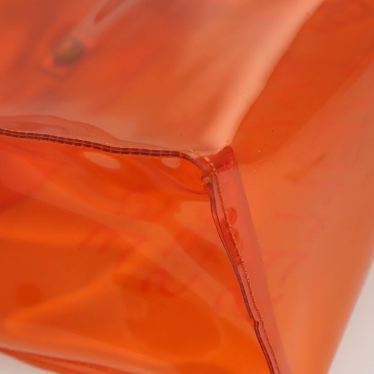 HERMES Vinyl Kelly Hand Bag Vinyl Orange Auth BD1556