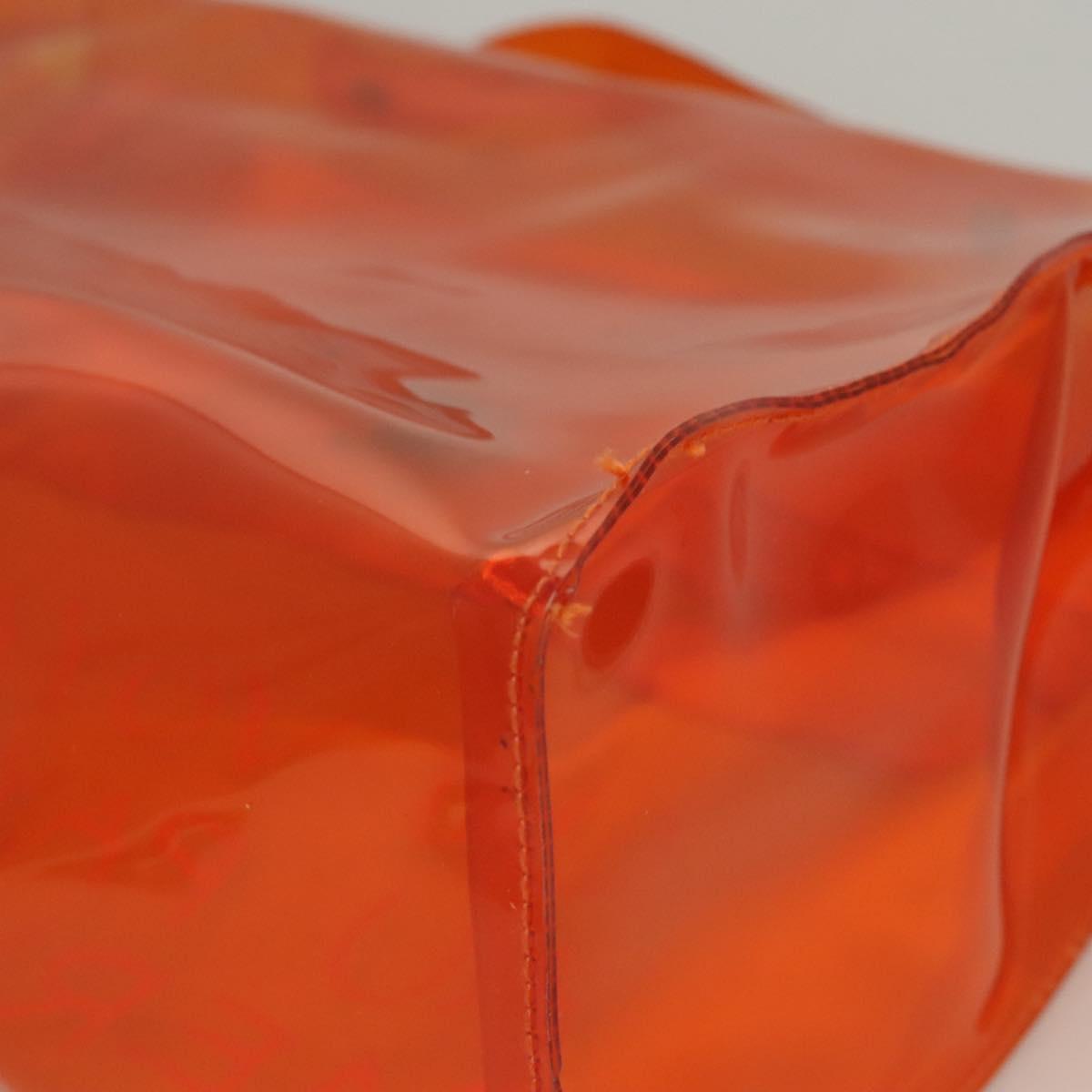 HERMES Vinyl Kelly Hand Bag Vinyl Orange Auth BD1556