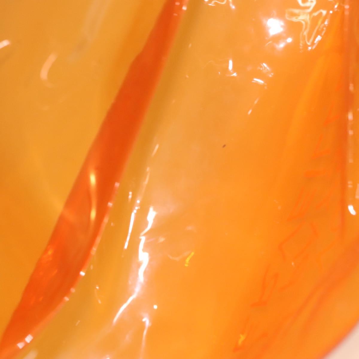 HERMES Vinyl Kelly Hand Bag Vinyl Orange Auth BD1556