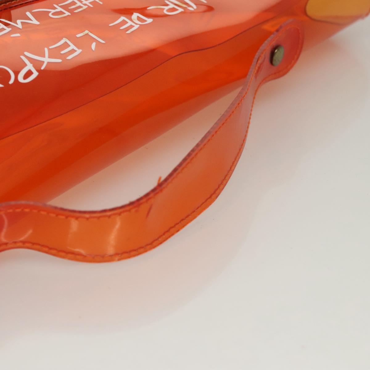 HERMES Vinyl Kelly Hand Bag Vinyl Orange Auth BD1556