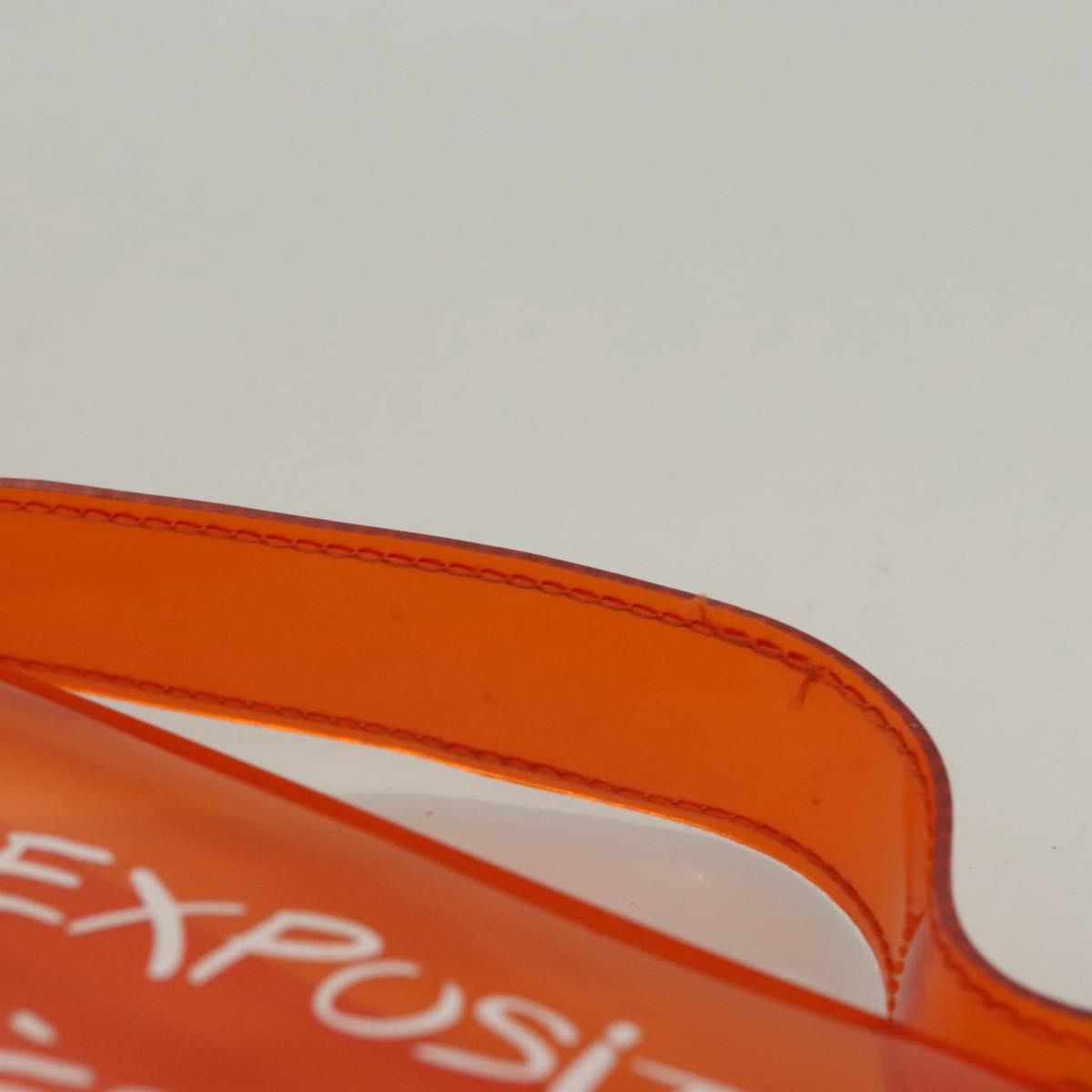 HERMES Vinyl Kelly Hand Bag Vinyl Orange Auth BD1556