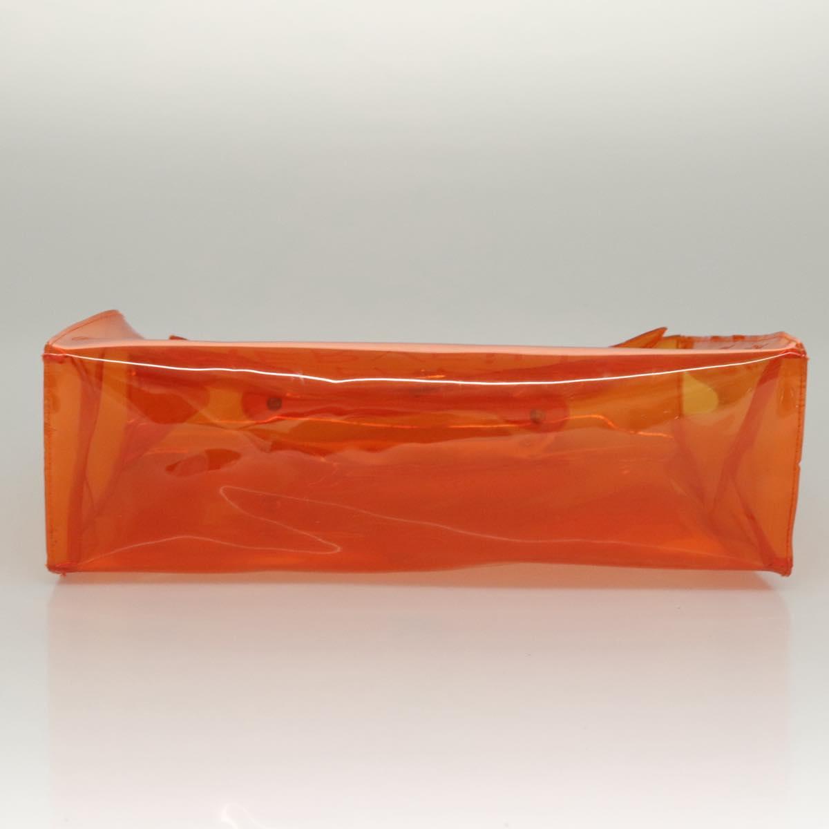 HERMES Vinyl Kelly Hand Bag Vinyl Orange Auth BD1556