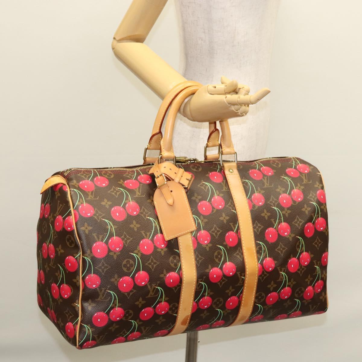 LOUIS VUITTON Monogram Cherry Keepall 45 Boston Bag M95011 LV Auth BD1558SAM