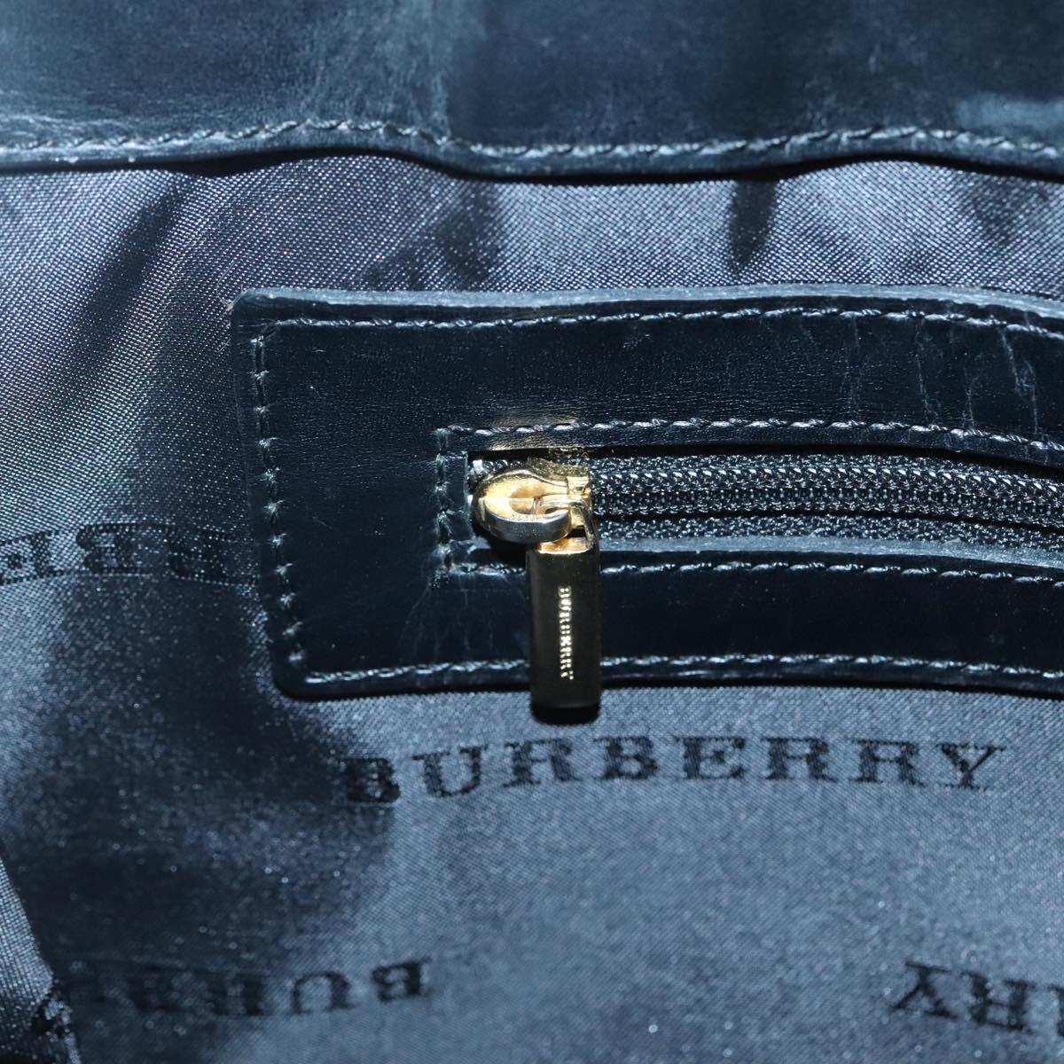 BURBERRY Nova Check Hand Bag Wool Brown Gold black Auth BD1582