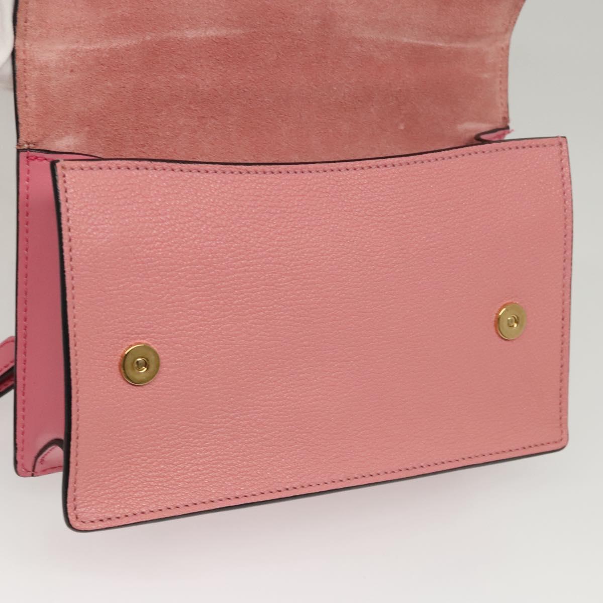 Miu Miu Shoulder Bag Leather Pink Gold Auth BD1584SAM