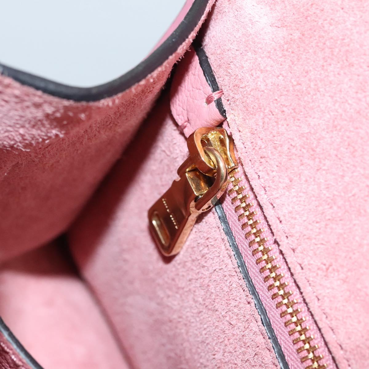 Miu Miu Shoulder Bag Leather Pink Gold Auth BD1584SAM