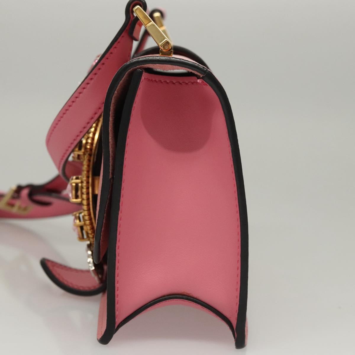 Miu Miu Shoulder Bag Leather Pink Gold Auth BD1584SAM