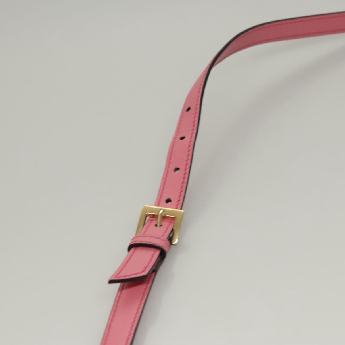 Miu Miu Shoulder Bag Leather Pink Gold Auth BD1584SAM