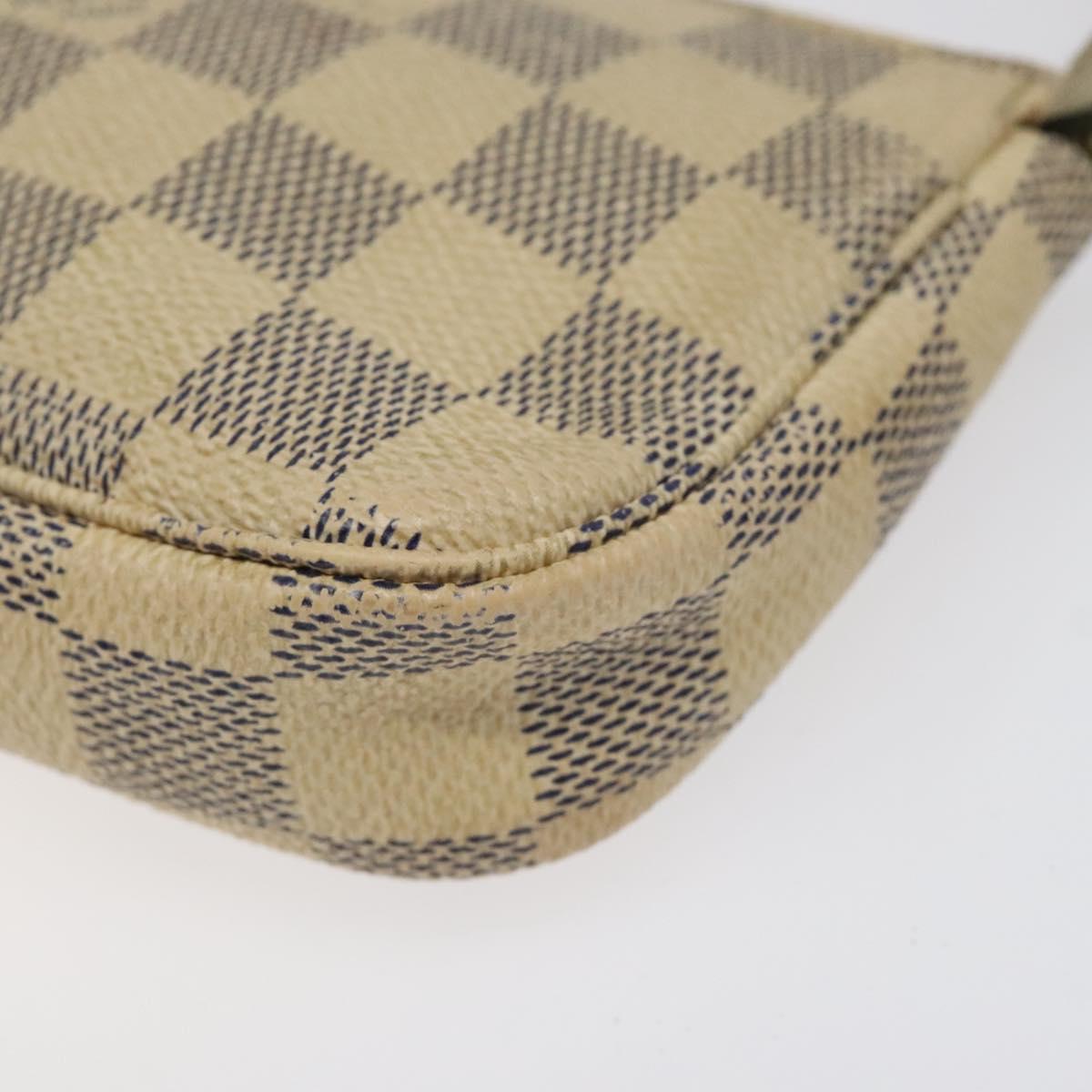 LOUIS VUITTON Damier Azur Mini Pochette Accessoires Pouch N63005 Auth BD1591