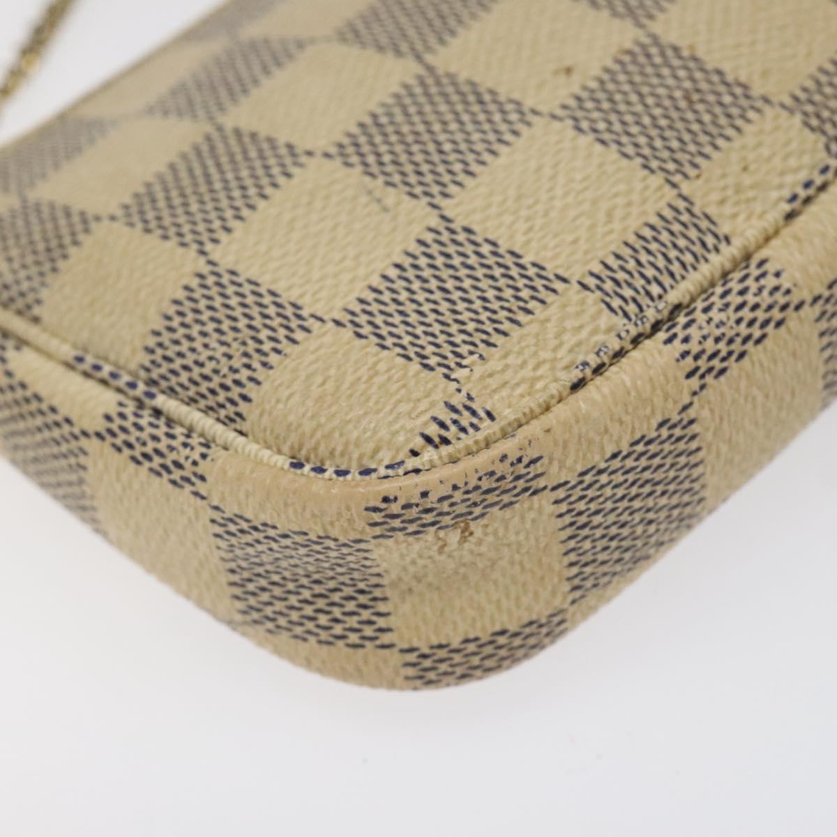 LOUIS VUITTON Damier Azur Mini Pochette Accessoires Pouch N63005 Auth BD1591