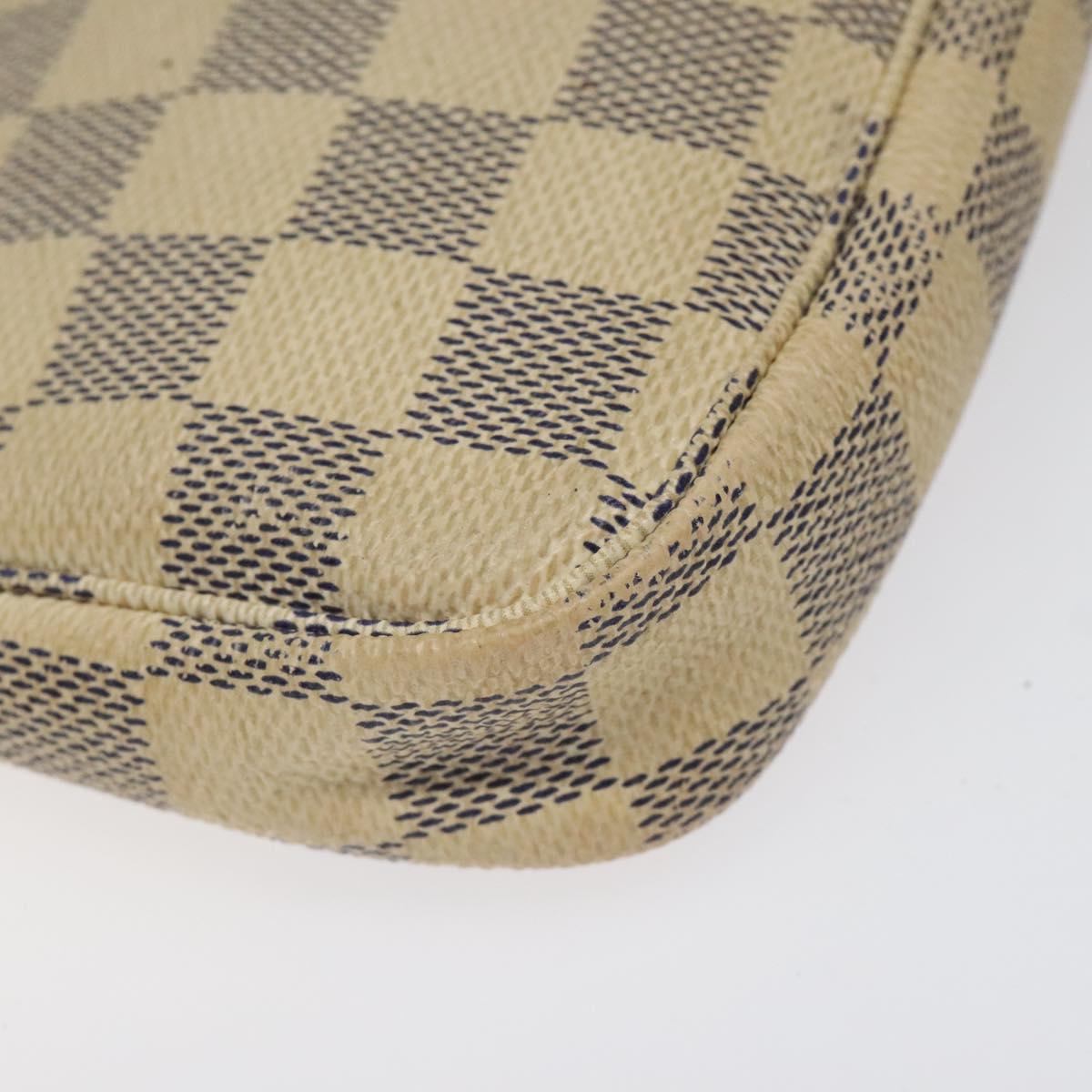 LOUIS VUITTON Damier Azur Mini Pochette Accessoires Pouch N63005 Auth BD1591