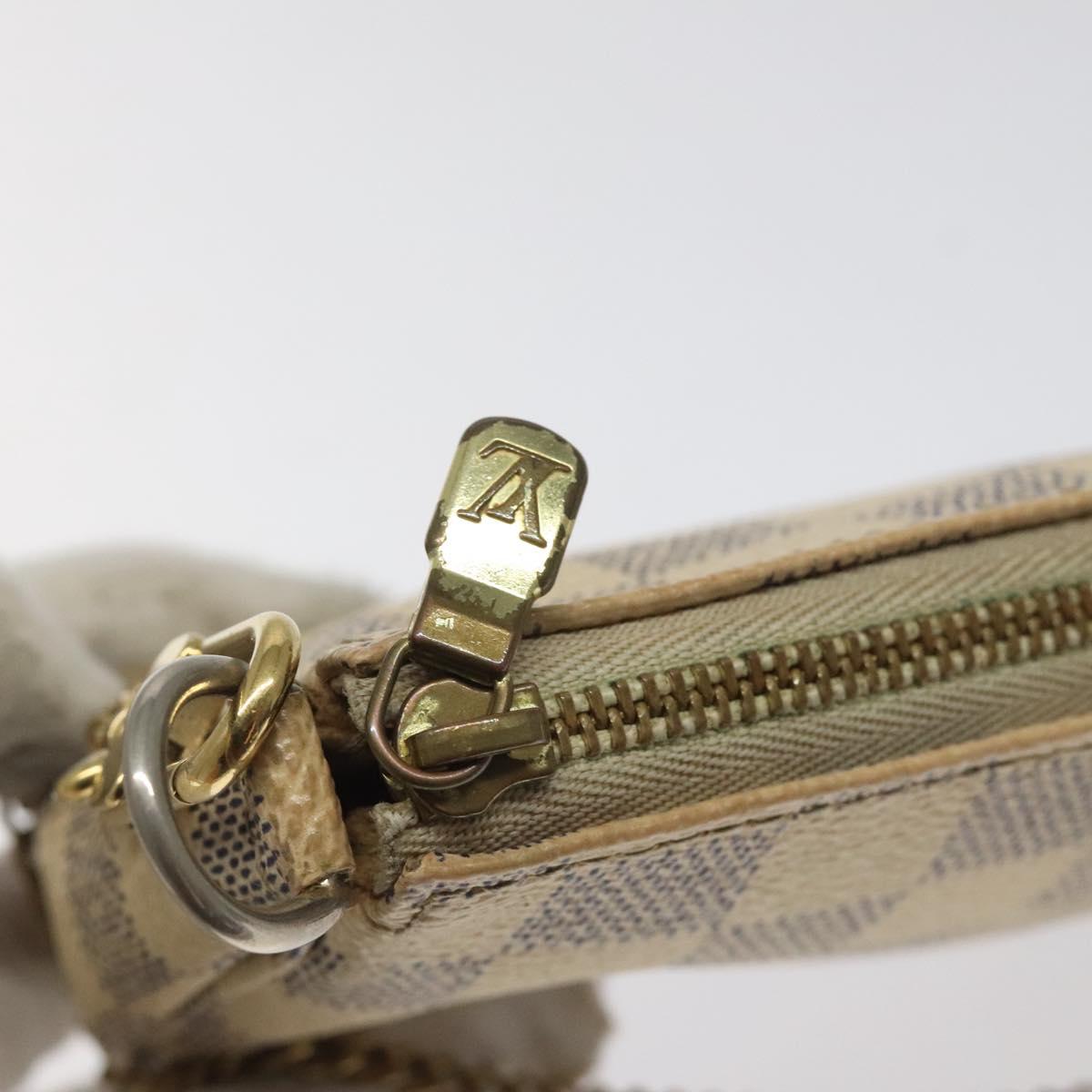 LOUIS VUITTON Damier Azur Mini Pochette Accessoires Pouch N63005 Auth BD1591