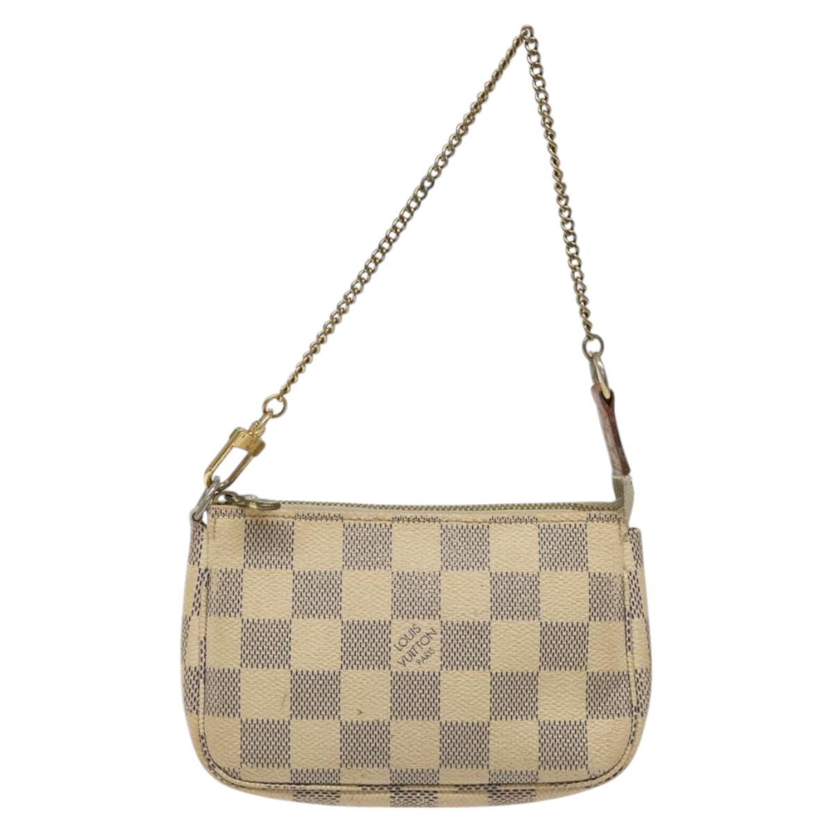 LOUIS VUITTON Damier Azur Mini Pochette Accessoires Pouch N63005 Auth BD1591