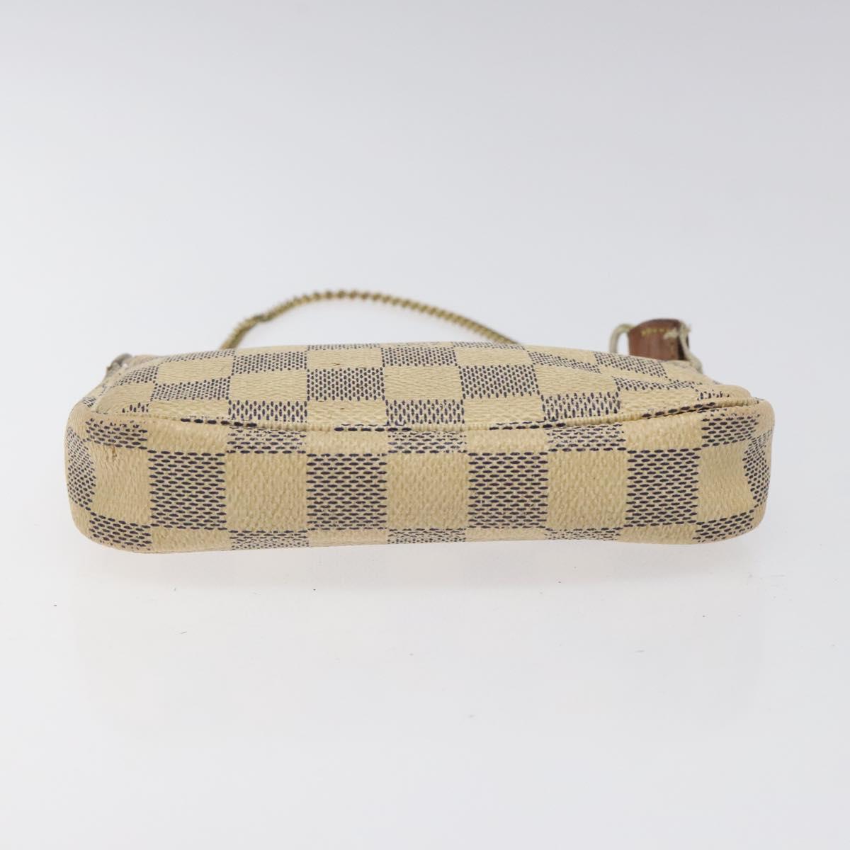 LOUIS VUITTON Damier Azur Mini Pochette Accessoires Pouch N63005 Auth BD1591