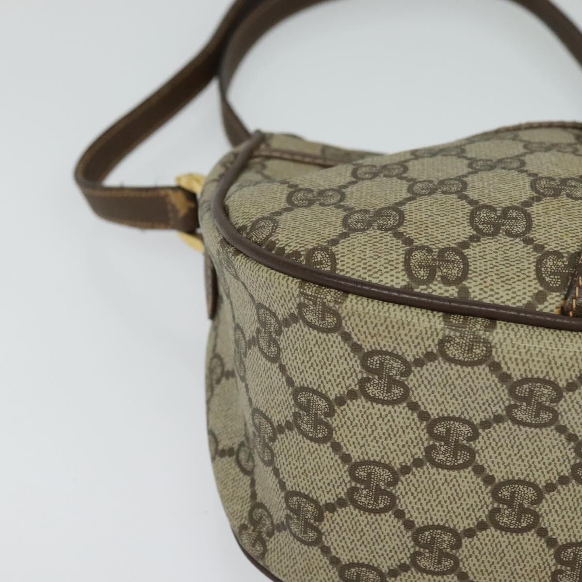 GUCCI GG Supreme Web Sherry Line Bag PVC Beige Gold 89 02 032 Auth BD1621