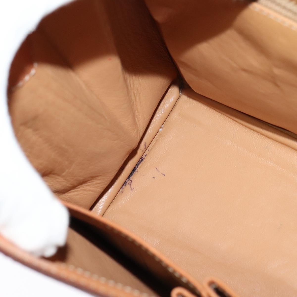 CELINE Macadam Canvas Hand Bag PVC Leather 2way Brown Gold Auth BD1624
