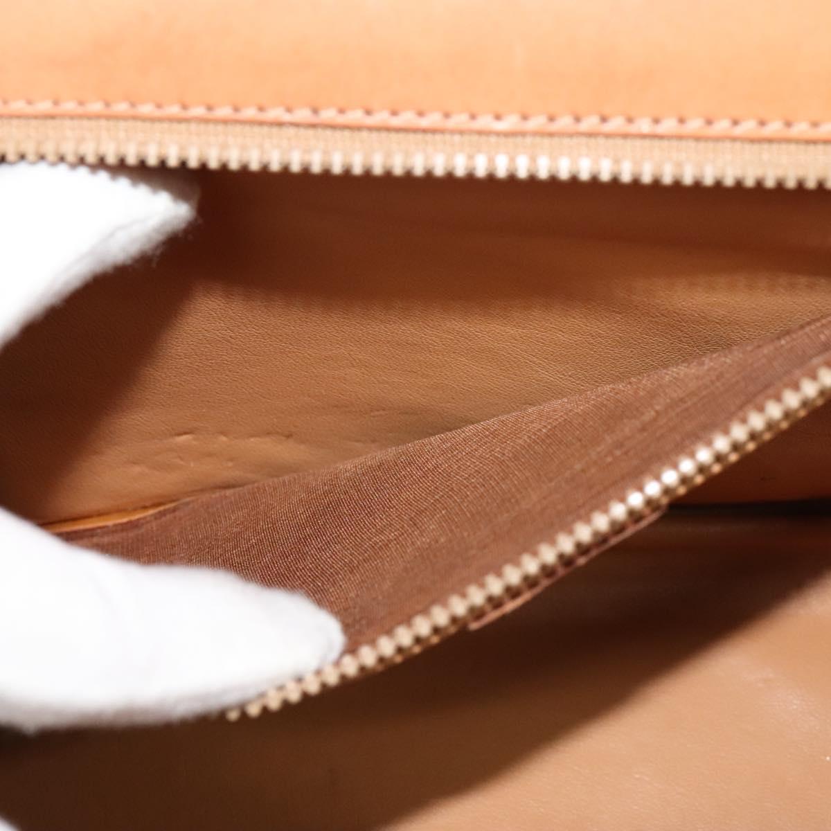 CELINE Macadam Canvas Hand Bag PVC Leather 2way Brown Gold Auth BD1624