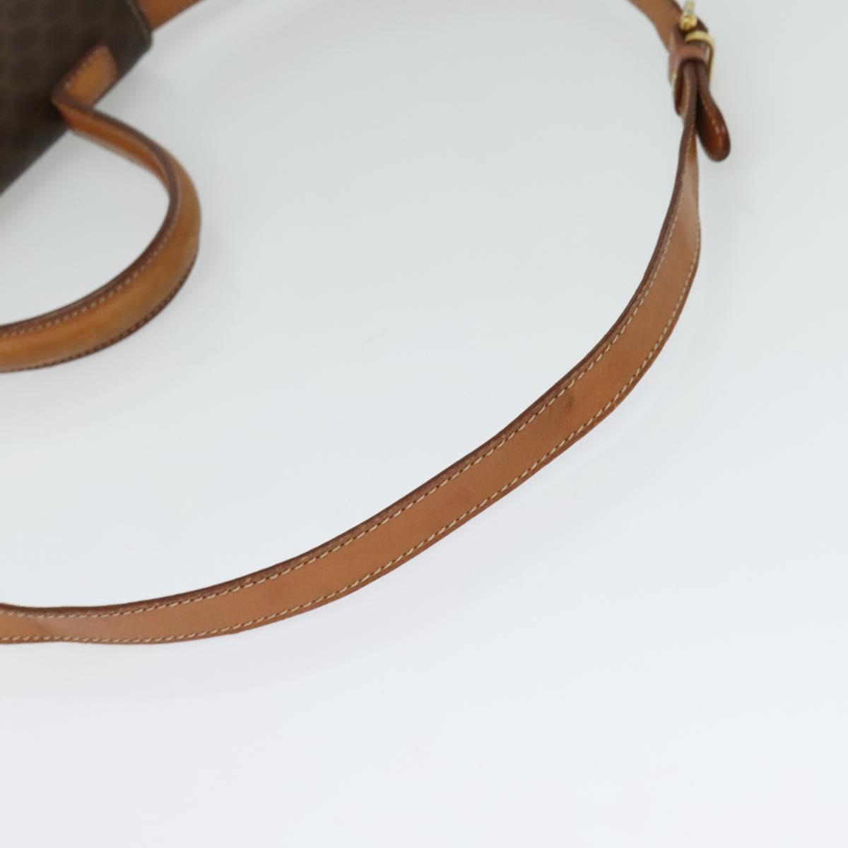 CELINE Macadam Canvas Hand Bag PVC Leather 2way Brown Gold Auth BD1624