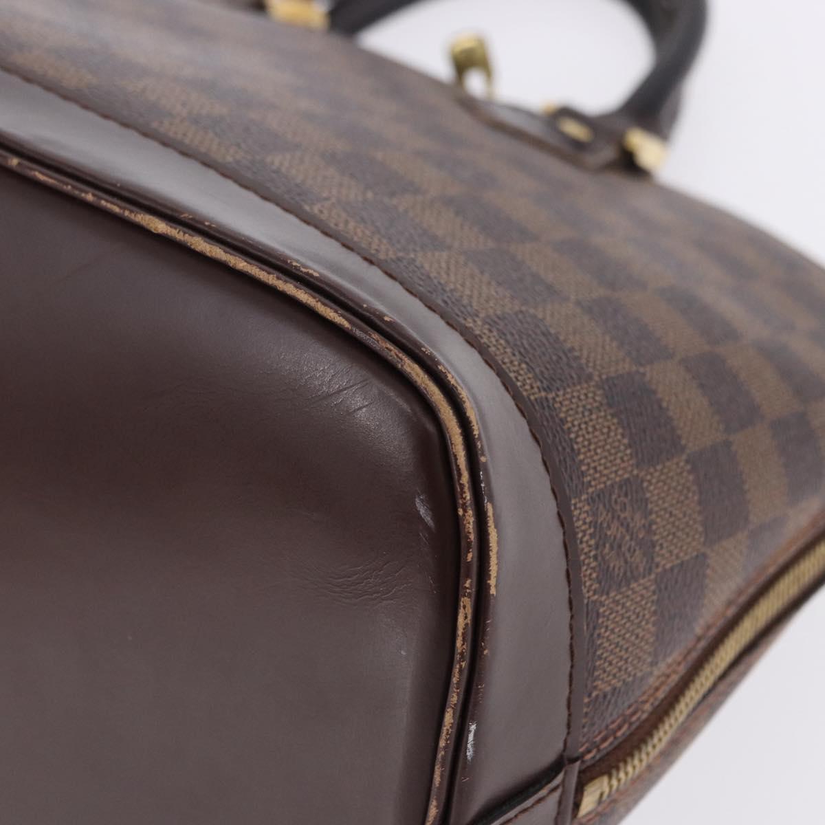 LOUIS VUITTON Damier Ebene Alma Hand Bag N51131 LV Auth BD1687
