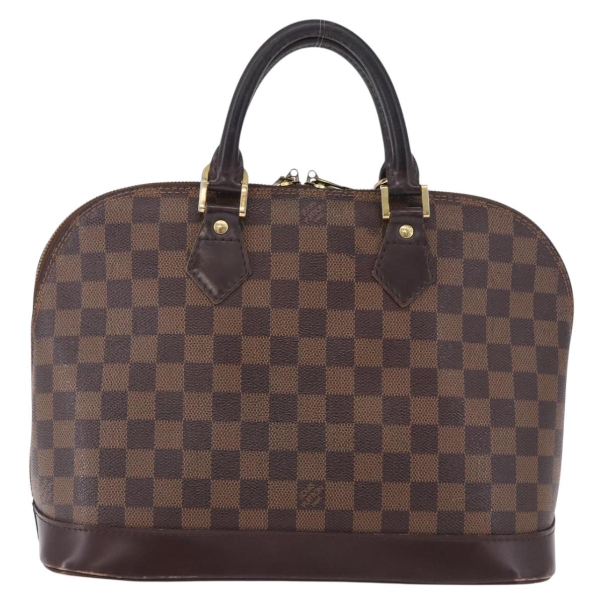 LOUIS VUITTON Damier Ebene Alma Hand Bag N51131 LV Auth BD1687