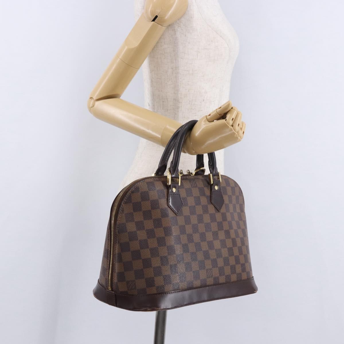LOUIS VUITTON Damier Ebene Alma Hand Bag N51131 LV Auth BD1687
