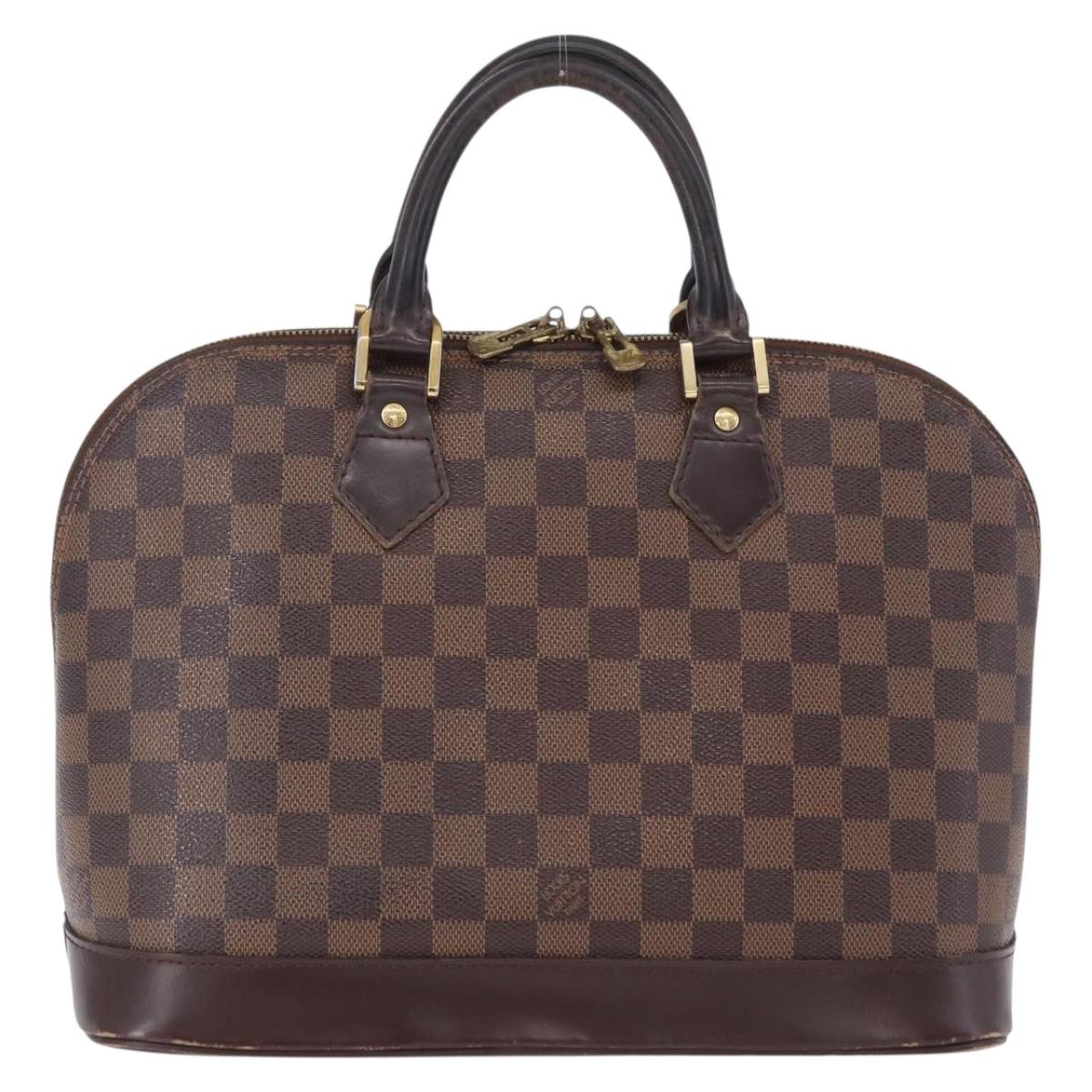 LOUIS VUITTON Damier Ebene Alma Hand Bag N51131 LV Auth BD1687