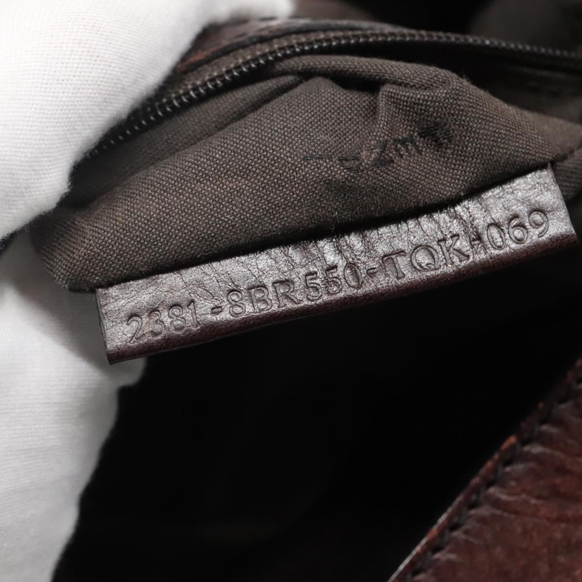 FENDI Zucca Canvas Shoulder Bag Black Brown Auth BD1699V