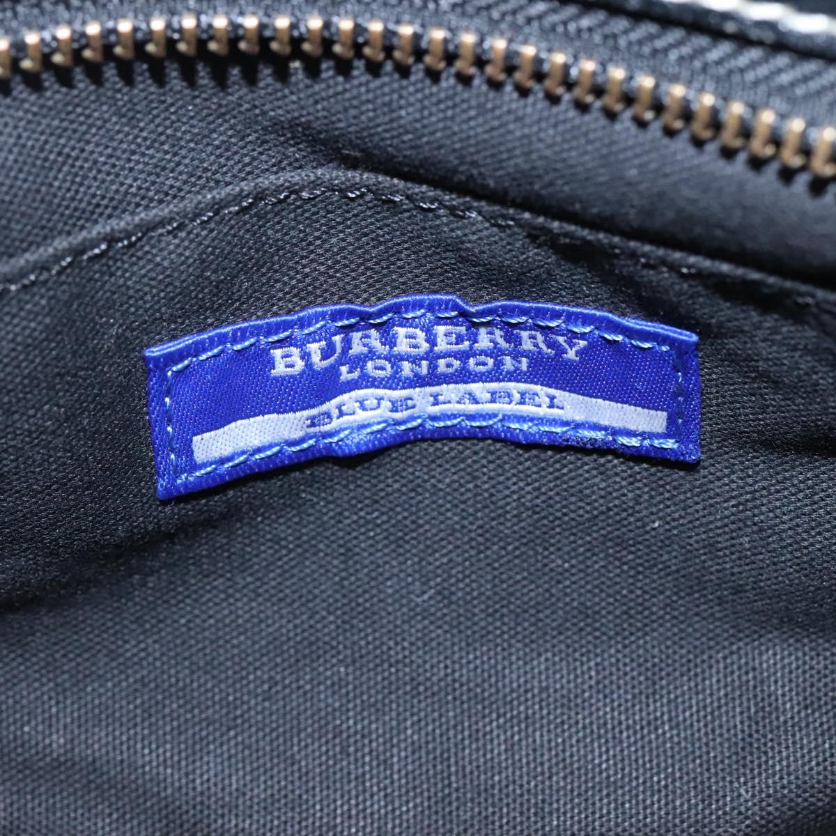 BURBERRY Nova Check Blue Label Shoulder Bag Canvas Black Auth BD170