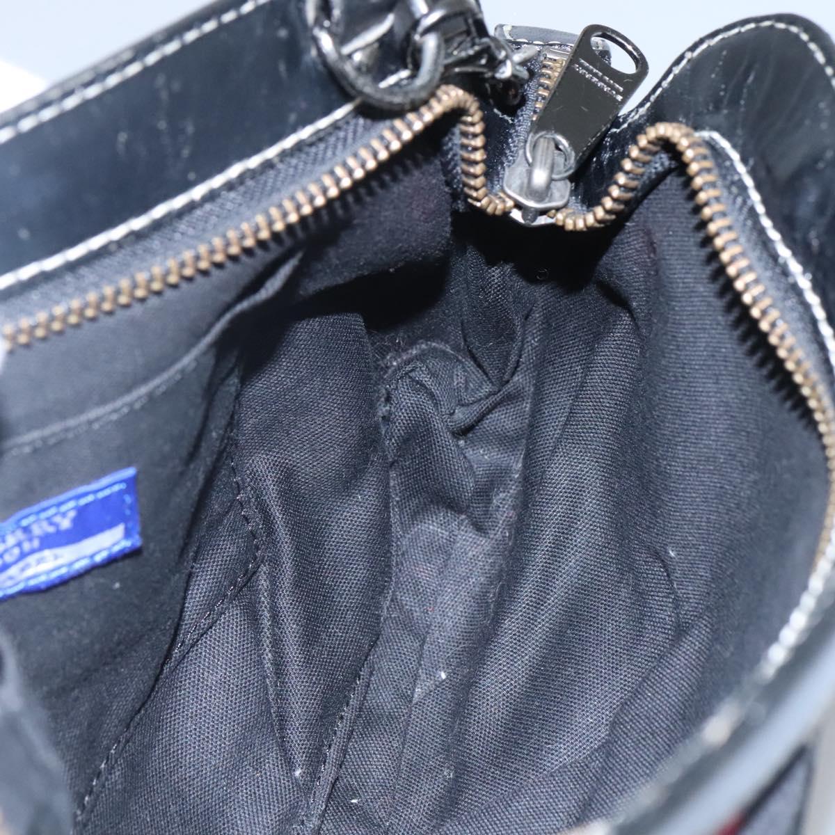 BURBERRY Nova Check Blue Label Shoulder Bag Canvas Black Auth BD170