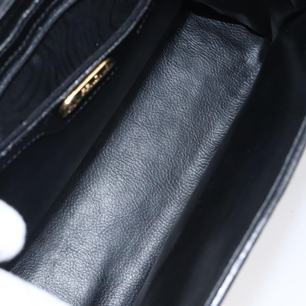 FENDI Pasta Hand Bag Leather Black Auth BD1700V