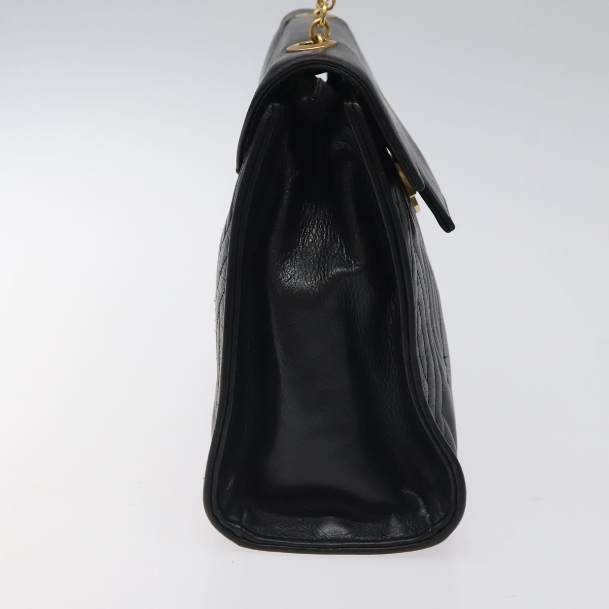 FENDI Pasta Hand Bag Leather Black Auth BD1700V