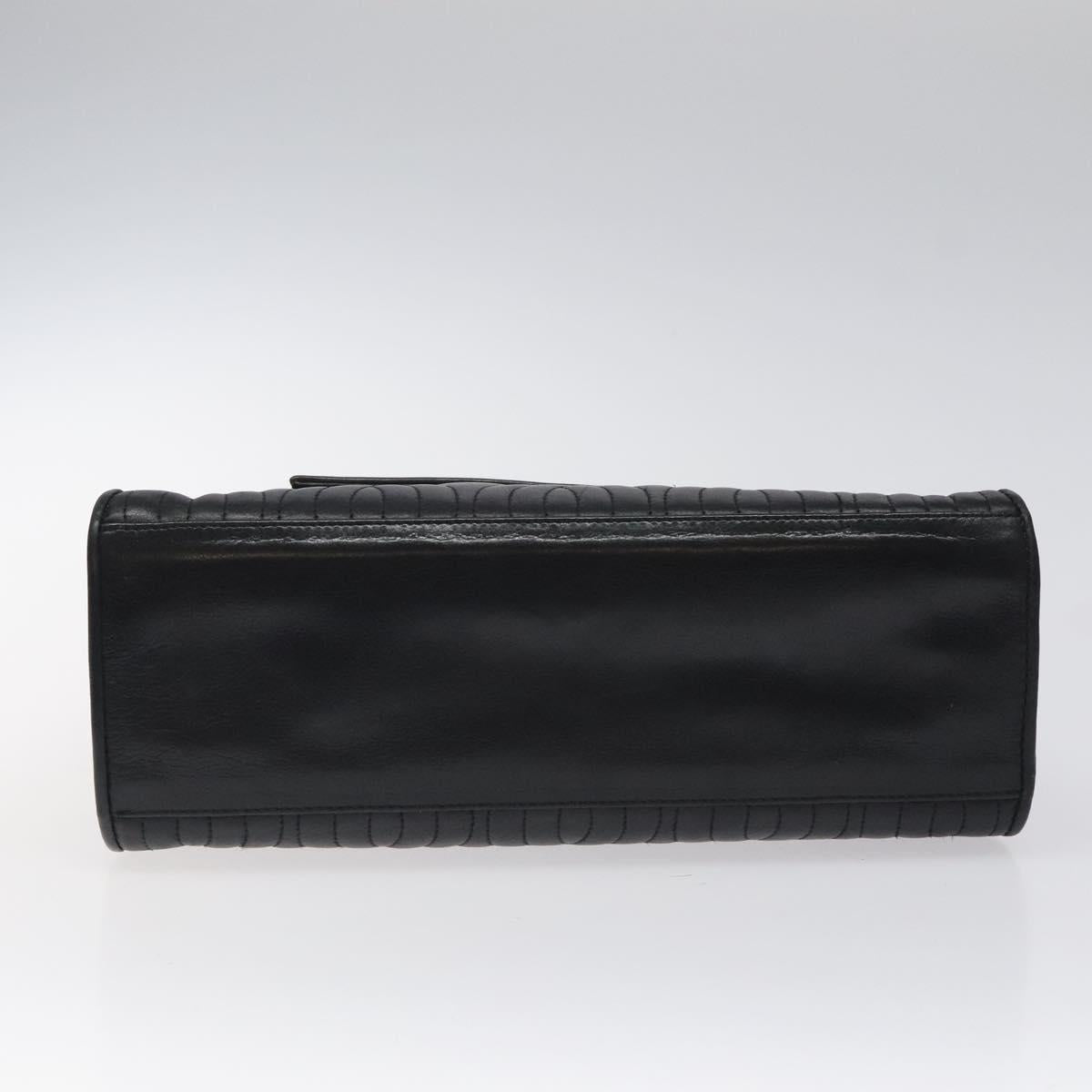 FENDI Pasta Hand Bag Leather Black Auth BD1700V