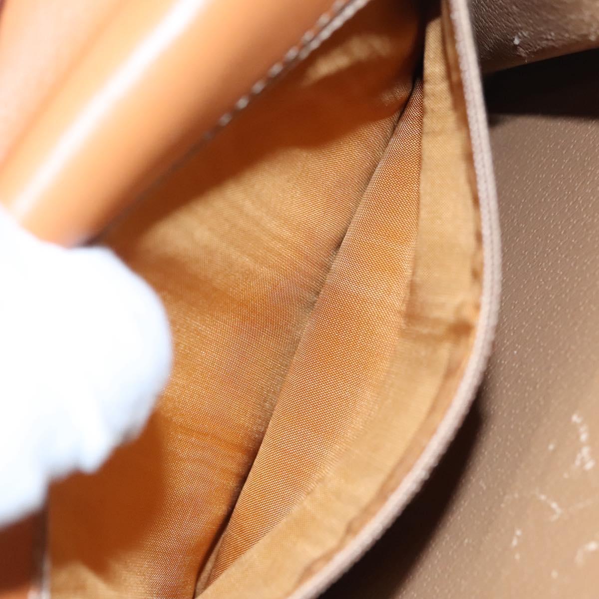 CELINE Macadam Canvas Hand Bag PVC Leather Brown Gold Auth BD171