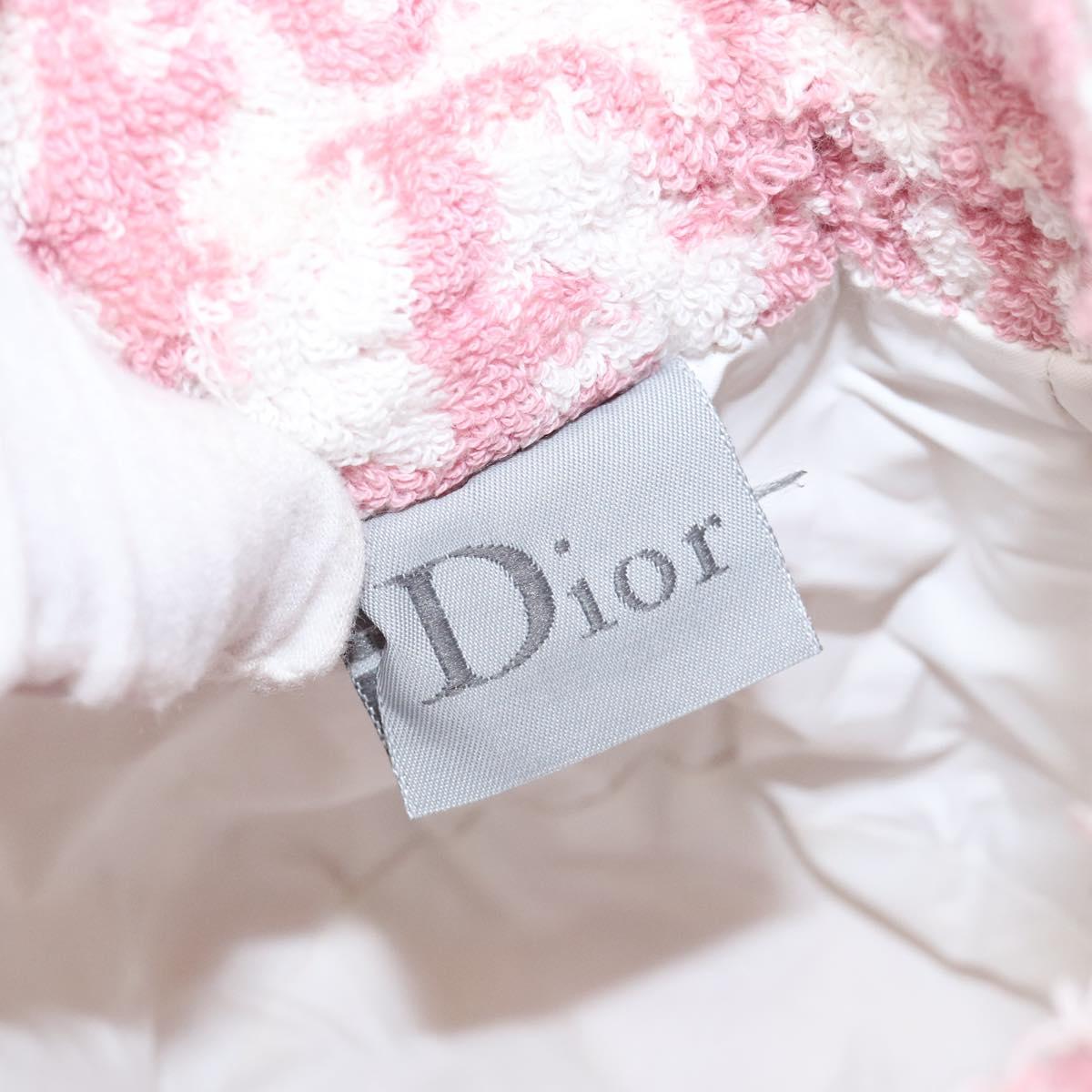 Christian Dior Trotter Canvas Pouch Pile Pink Auth BD1717
