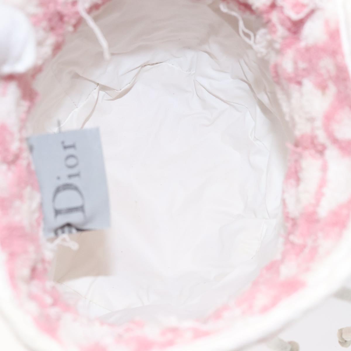Christian Dior Trotter Canvas Pouch Pile Pink Auth BD1717
