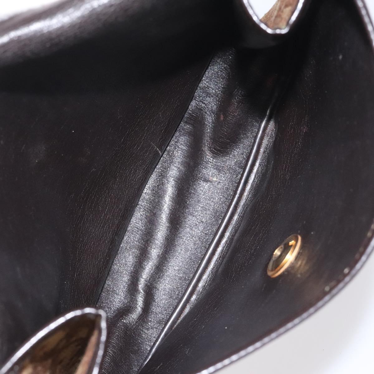 Christian Dior Trotter Canvas Shoulder Bag Brown Gold Auth BD172