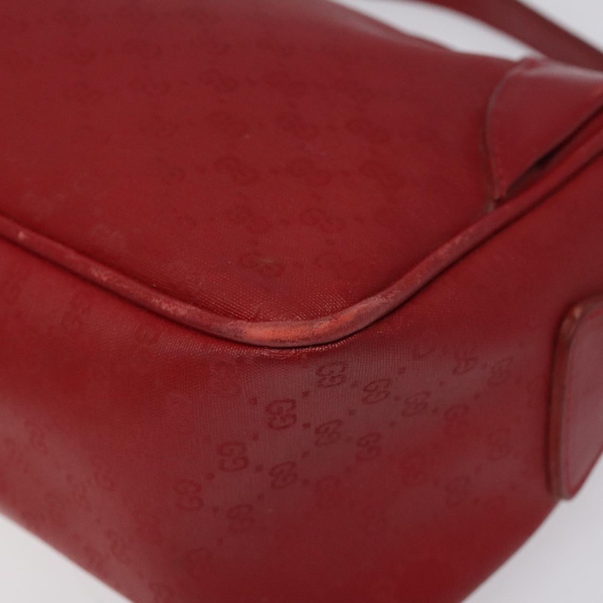 GUCCI Micro GG Supreme Shoulder Bag PVC Gold Red Auth BD174