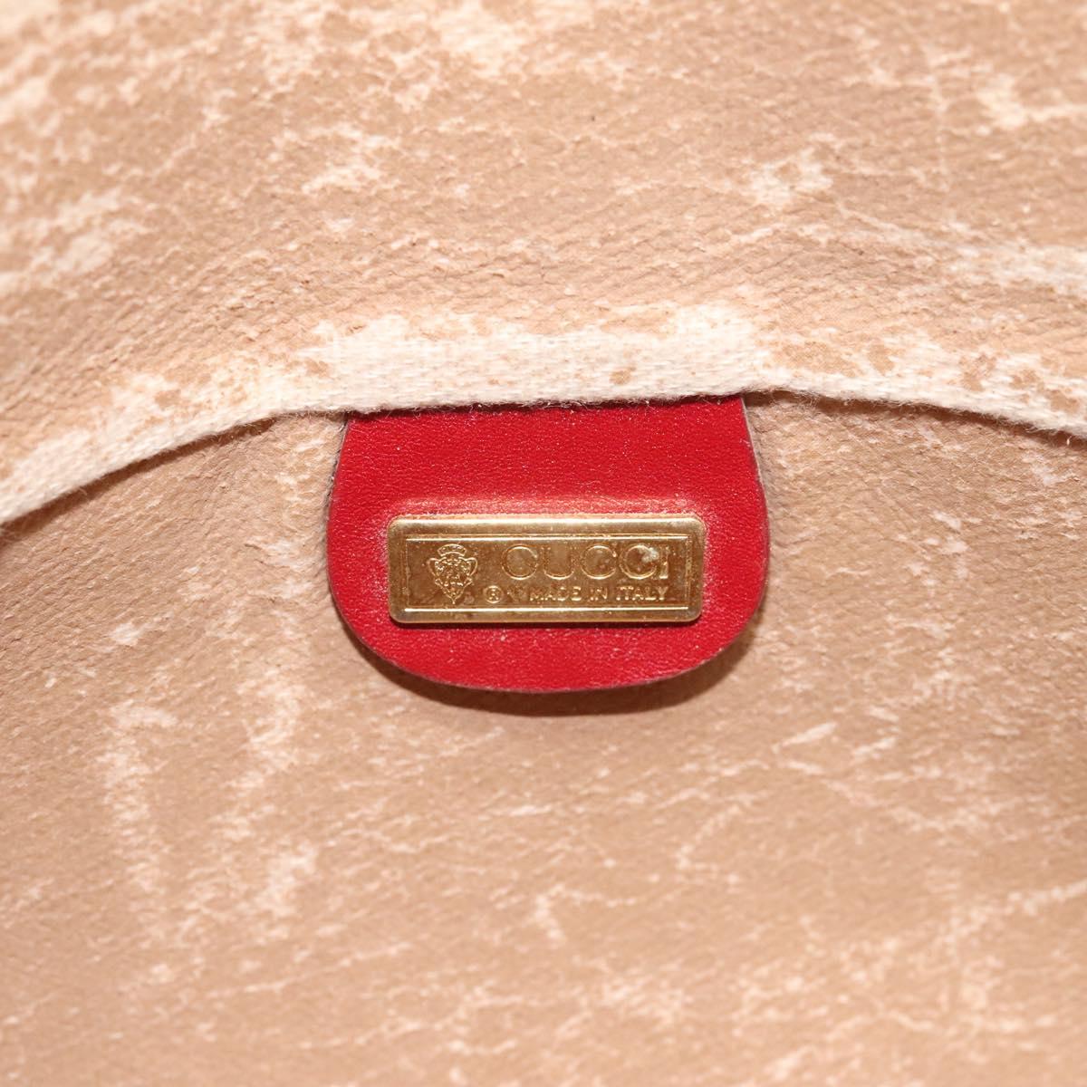 GUCCI Micro GG Supreme Shoulder Bag PVC Gold Red Auth BD174